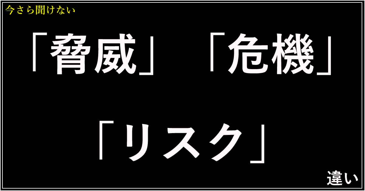 「脅威」「危機」「リスク」の違い
