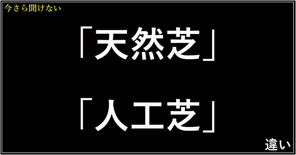 「天然芝」「人工芝」の違い
