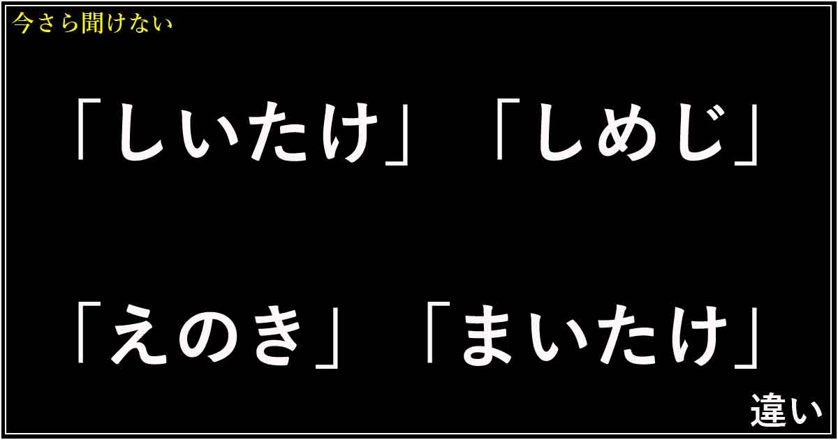 「しいたけ」「しめじ」「えのき」「まいたけ」の違い